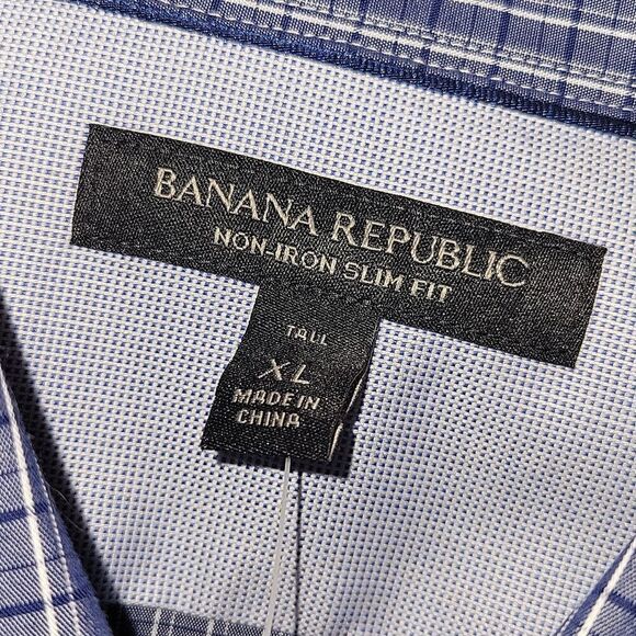 Banana Republic slim fit non Iron Button up shirt XLT XL Tall - Picture 7 of 7